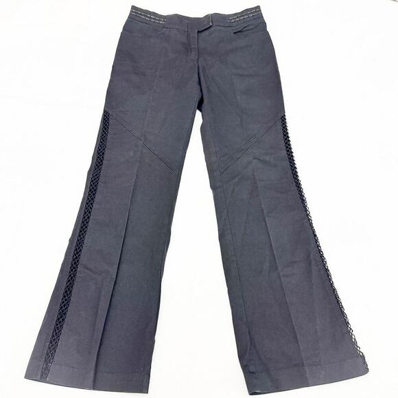 Sandro Party Black Lace Cutout Wide Leg Dress Pants Size 6-8 - Picture 2 of 9